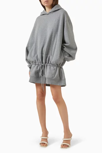 Drop-waist Hoodie Dress in Cotton Terry