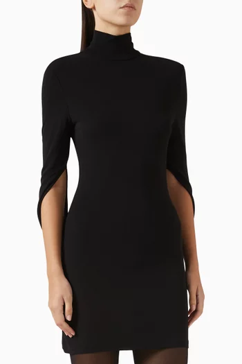 فستان قصير بدرابيه مزيج فيسكوز