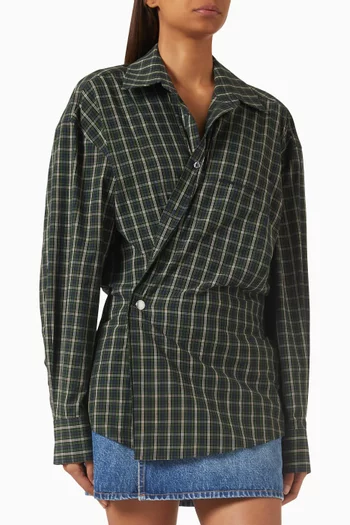 Pre-styled Wrap Mini Dress in Cotton