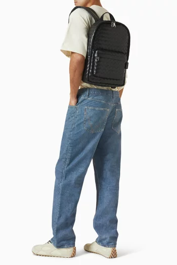 Small Backpack Bag in Intrecciato Leather