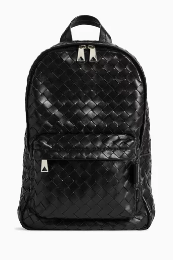 Small Backpack Bag in Intrecciato Leather