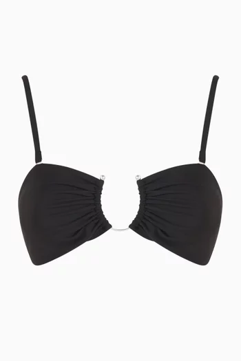Ruched Crescent Bandeau Bikini Top