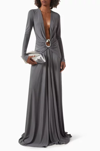 Orica Crystal Ruched Gown