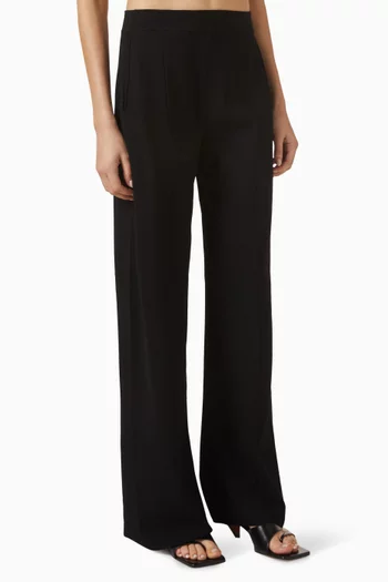 Compact-knit Straight-leg Pants
