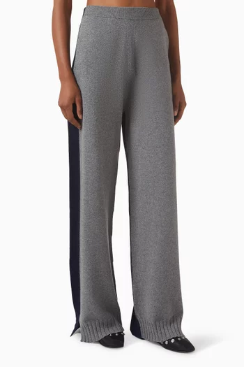 Contrast Panel Pants in Cashmere-knit