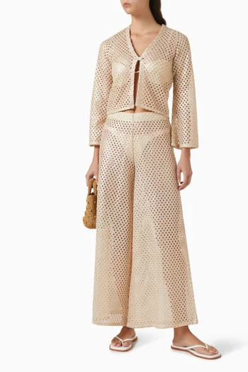 بنطال ييرا بقصة ساق واسعة