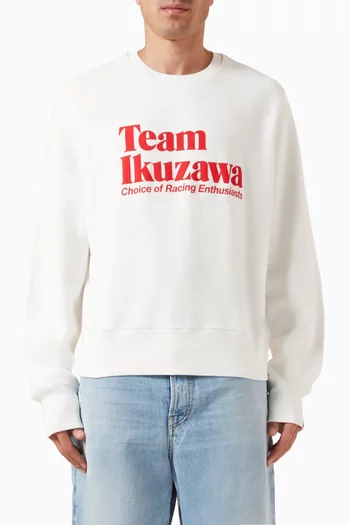 سويت شيرت برقعات على المرفقين فرنش تيري