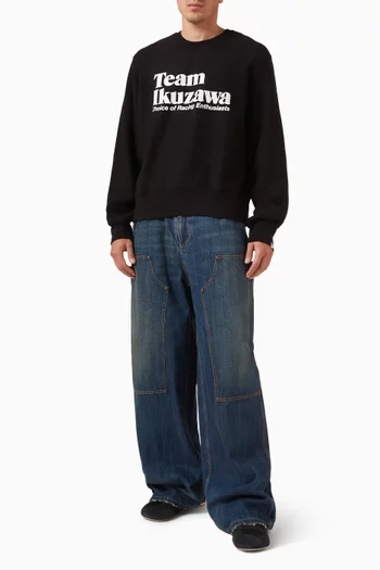 سويت شيرت برقعات على المرفقين فرنش تيري