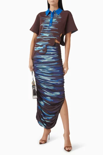 Ebony Wavy Polo Shirt