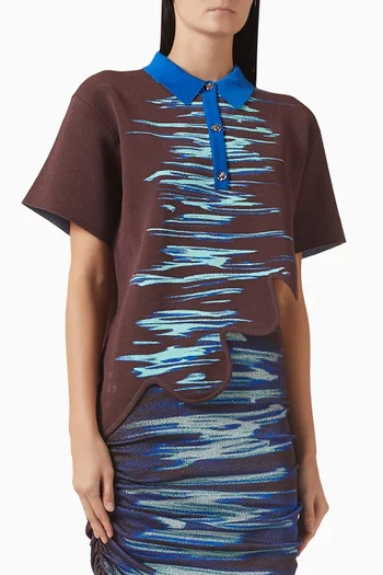 Ebony Wavy Polo Shirt