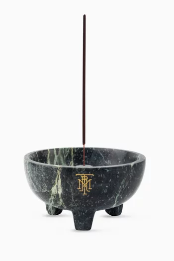 حامل بخور كاتوري حجر مغول بلون أخضر داكن