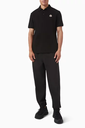 Logo Patch Polo T-shirt in Cotton-piqué