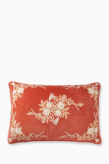 Embroidered Cushion in Velvet