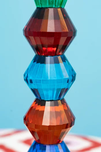 حامل شمعة زجاج كريستالي