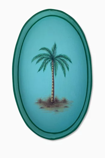 Palm Tree Tray in Hand-painted Iron
