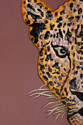 طقم صواني مزينة بحيوانات مرسومة يدويًا حديد، قطعتان