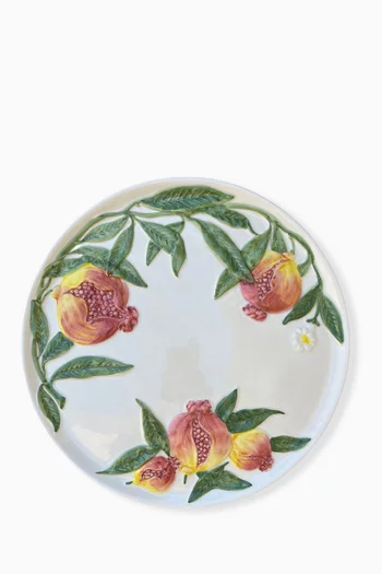 حامل كيك بنقشة رمان خزف بطلاء يدوي