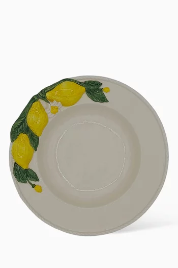 Lemon Soup Plate in Hand-painted Ceramic