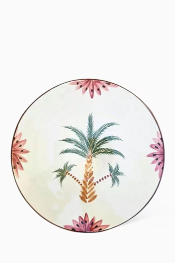 طبق معكرونة بنقشة أشجار نخيل خزف