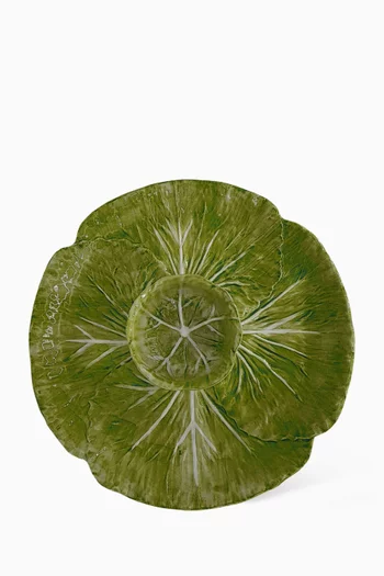 طبق صلصة بتصميم نبات الهندباء خزف بطلاء يدوي