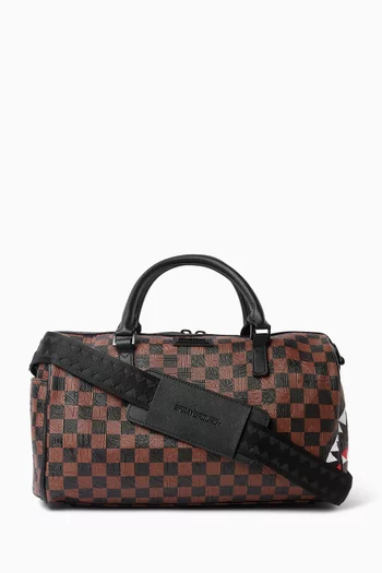 حقيبة دفل ميني بنقشة مربعات 2 بملمس بارز