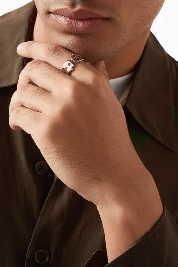 خاتم بتصميم حرف "الميم" فضة إسترلينية