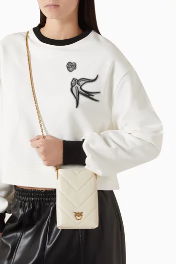 Love-bird Chevron Phone Case in Leather