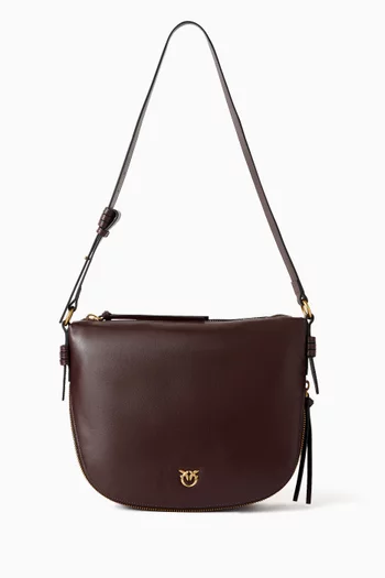 حقيبة هوبو بسحّاب محيط جلد عجل