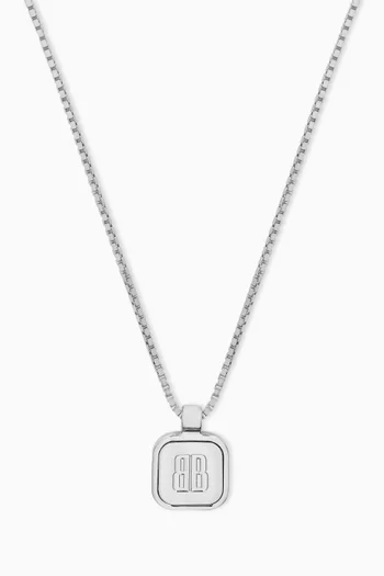 Nano Square Long Necklace in Brass