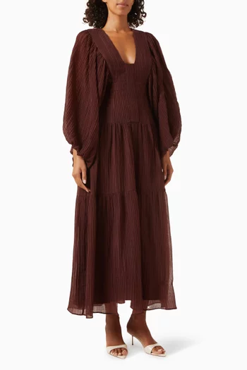 Anika Balloon Sleeve Midi Dress in Lyocell