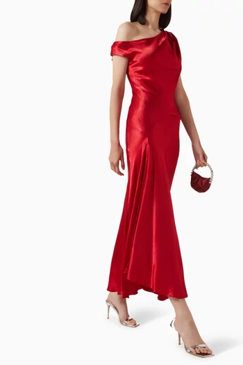 Tatum Asymmetrical Draped Maxi Dress