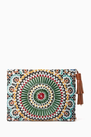 Zellige Bead-embellished Pouch