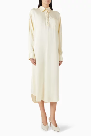 فستان مطرز بنمط قميص