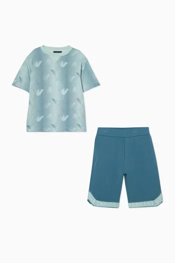 Eagle Logo T-shirt & Shorts Set