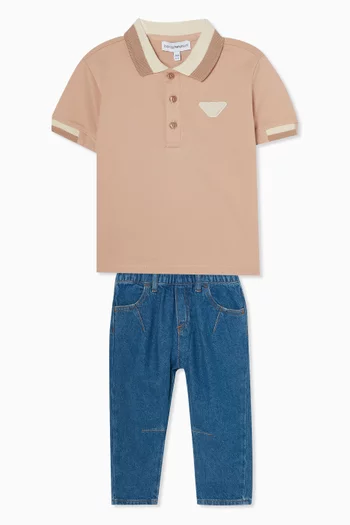 تي شيرت بولو بشعار الماركة قطن