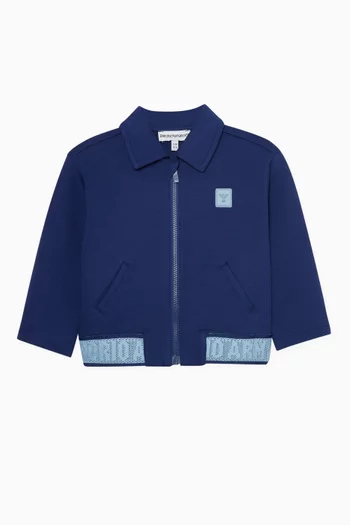 Logo Patch Zip Sweatshirt in Cotton-blend