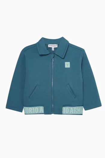 Logo Patch Zip Sweatshirt in Cotton-blend