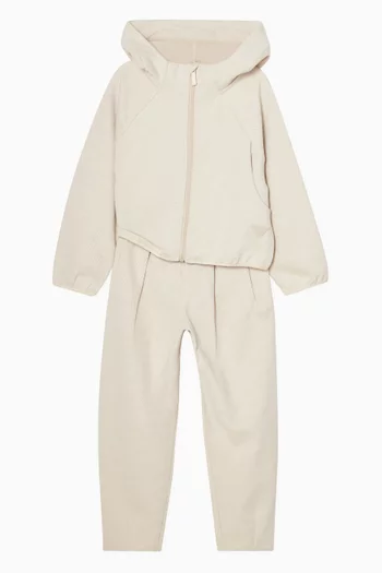 All-over Eagle Logo Pleated Pants in Cotton-blend