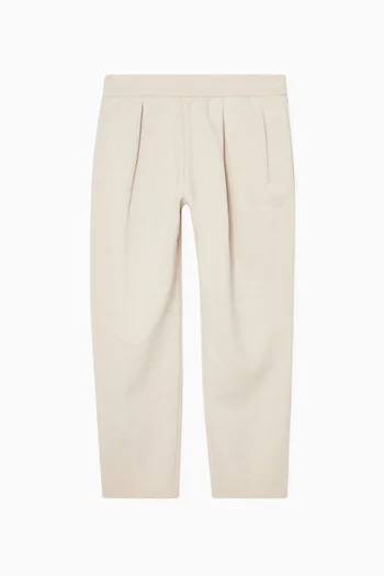 All-over Eagle Logo Pleated Pants in Cotton-blend