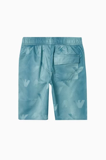 Eagle Logo Swim Shorts in Nylon
