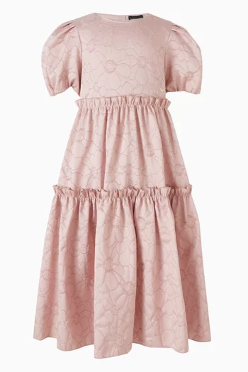 فستان بطبقات بنقشة زهور