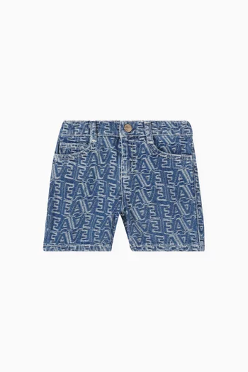 Printed Shorts in Denim