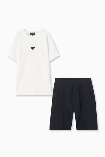 Logo T-shirt & Shorts Set in Cotton