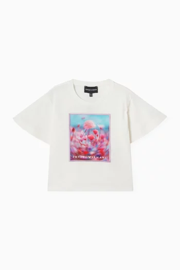 Flower Print T-shirt in Cotton