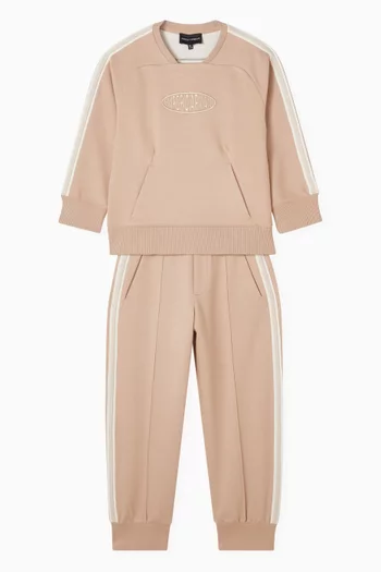 بنطال رياضي فضفاض بشعار الماركة قطن