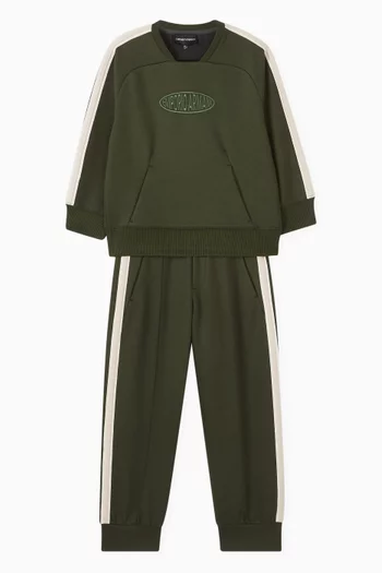 بنطال رياضي فضفاض بشعار الماركة قطن