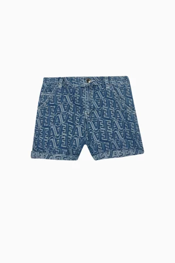 شورت بنقشة شعار الماركة دينم