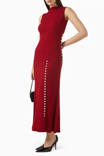 Vela Rib-knit Skirt in Cotton