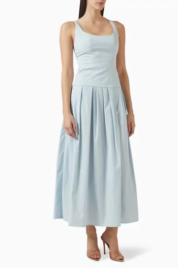 Giselle Slit Dress in Cotton Poplin