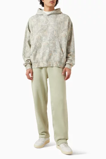 Wordmark Camo Distressed Hoodie in Cotton